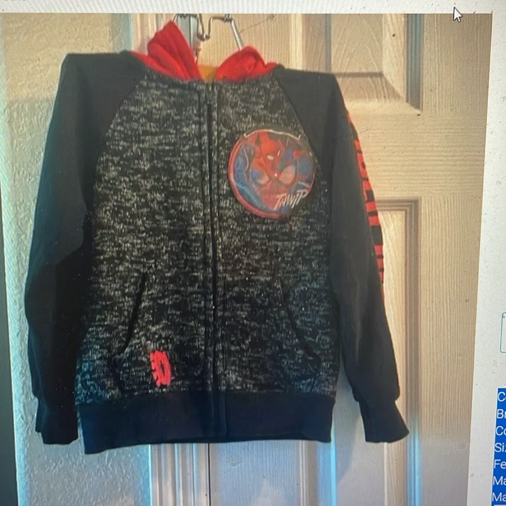 Black and red Spider-Man hooded zip up jacket 5